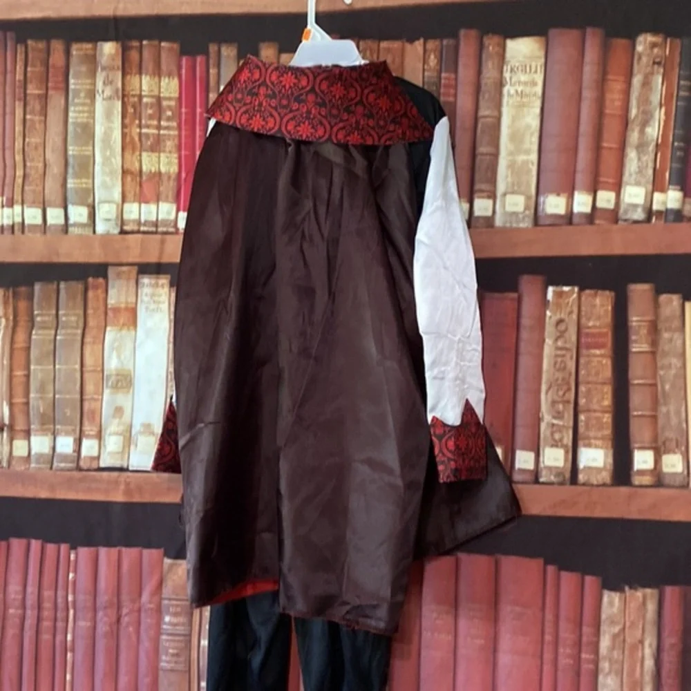 Kids Vampire Dracula Costume 3 Pc Cape Brocade Vest Shirt Pants Size 4 5 Goth
